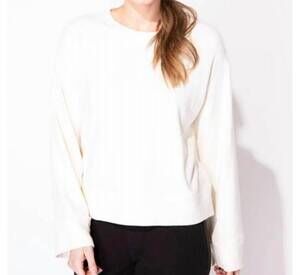 NEW ESCAPE rib knit snuggly pullover top in ivory